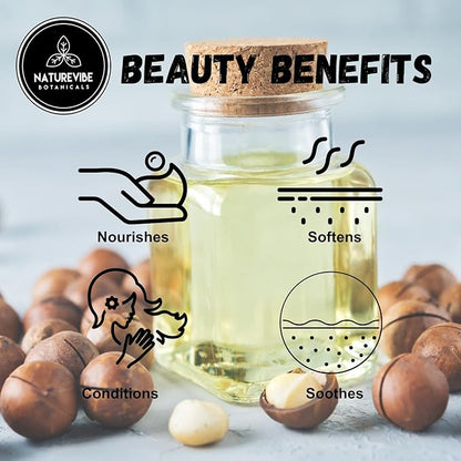 Naturevibe Botanicals Macadamia Oil 32 Ounces