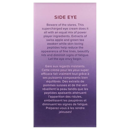 Side Eye All-in-One Eye Cream, 0.5 ounce - Face Moisturizer - with Apple and Green Tea Extracts - Collagen Boosting - Eye Cream for Puffiness (Pack of 2)