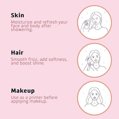 De La Cruz Rose Water and Glycerin for Face - Rosewater Facial Toner and Moisturizer for Skin and Hair Refill Bottle 16 fl oz. (473 mL) - 1 Bottle