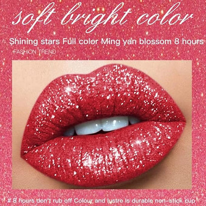 MAEPEOR Glitter Lipstick Set 5 Colors Non-Stick Cup Glitter
