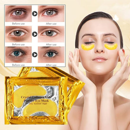 32 Pairs Lip Masks with Eye Mask, 24K Collagen Under Eye Patches for Dark Circles and Puffy Eyes, Reduce Lip Wrinkles, Anti Chapped & Remove Lip Dead Skin, Nourishes the Lip & Eye Skin (32)