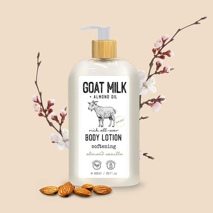 Skin Verse Body Lotion, Goat Milk, Almond Oil Body Lotion, Softening, Almond Vanilla, Coconut, Shea Butter Body Lotion, Moisturizing, Coconut Vanilla, 28 fl. oz. | Home and Body Co