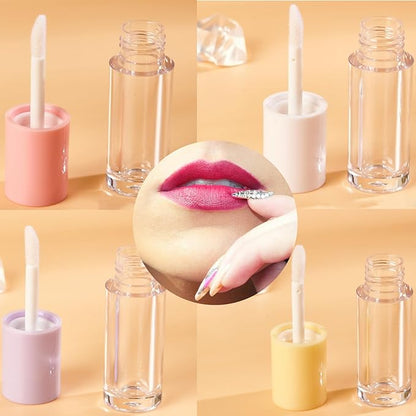 Qeuly 4Pcs Empty Lip Gloss Tubes, 6ml Clear Gloss
