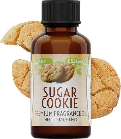 Good Essential - Professional Sugar Cookies Fragrance Oil 30ml for Halloween, Diffuser, Candles, Soaps, Lotions, Perfume 1 fl oz - Sugar Cookie Fragrance Oil for Candle Making