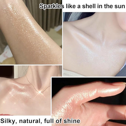 Glitter Powder Highlighter Makeup, Fairy Highlight Shimmer Body Kit(03# Champagne)
