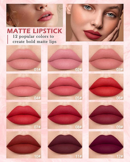 3Pcs Matte Liquid Lipstick Set, High Pigmented Lip High