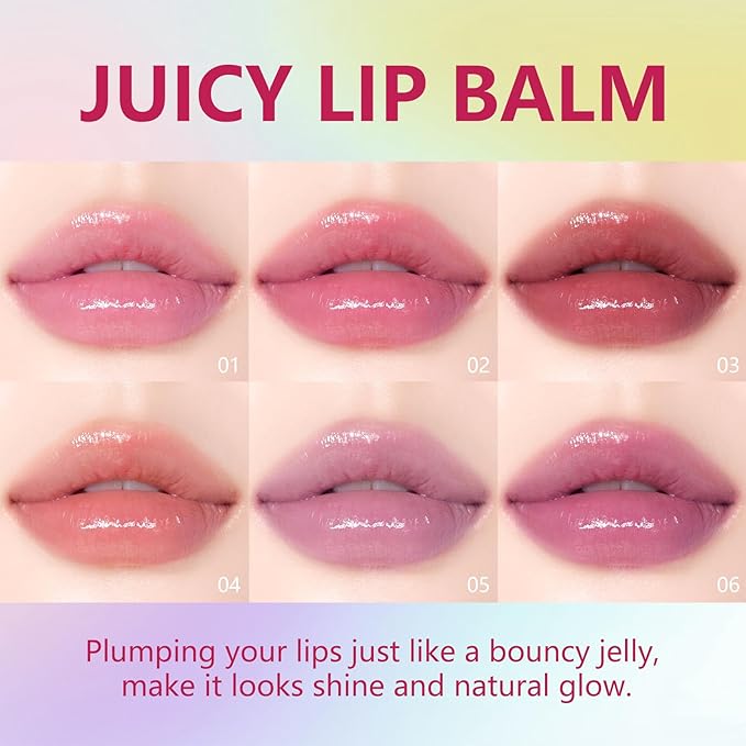 KYDA Juice Jelly Tinted Lip Balm, Glossy Color Changing Lipstick, Dewy Glow Lip Color, Click Packaging Moisturizing Lip Balm with Vitamin E, #Berry