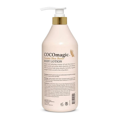 Cocomagic Coconut Shea Butter Body Lotion | Deeply Hydrating & Non-Greasy Moisturizer for Soft, Smooth Skin | Paraben-Free & Gentle for All Skin Types (32 Fl Oz)