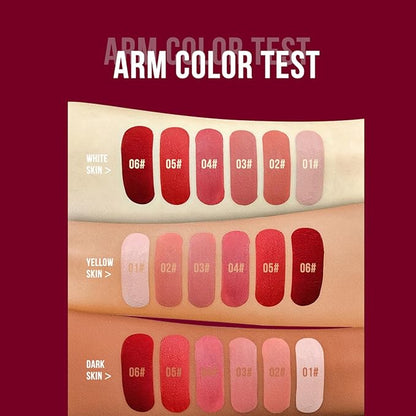 3 Colors Matte Liquid Lipstick Set, Velvet Smooth Nude Lip Gloss, Waterproof Moisturizing Long Lasting Highly Pigmented Matte Lip Stain with Gift Box (A)