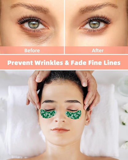 Under Eye Patches Silicone - 5 Pairs Reusable Eye Patches, Christmas Gifts for Women, Eye Wrinkle Patches, Reusable Under Eye Mask, Plump Fine Lines & Wrinkles, Christmas Red & Green