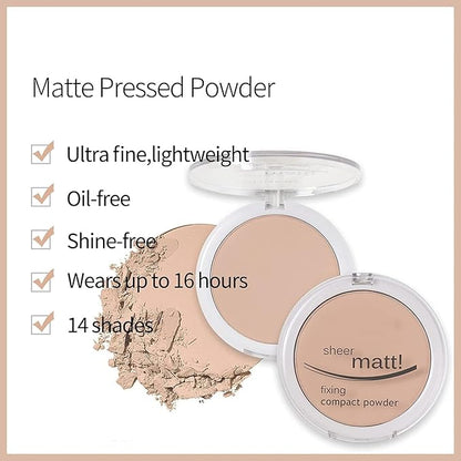 MAEPEOR Pressed Powder 8 Colors Oil Control Matte (07 Sand)