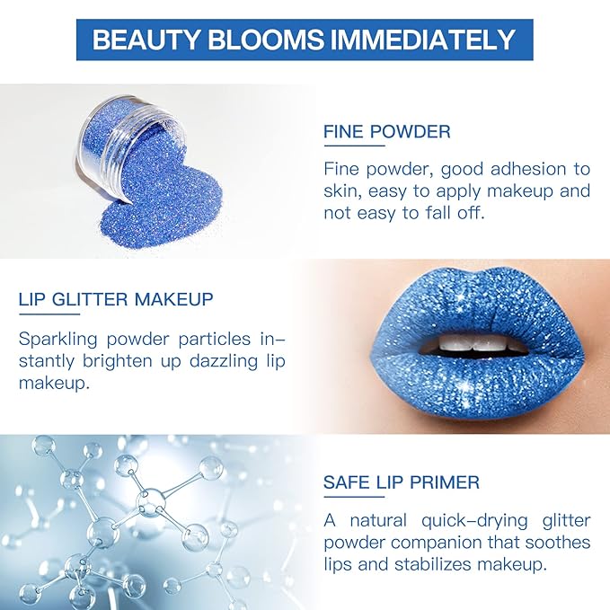 4 Colors Glitter Lip Kit, Shiny Diamond Glitter