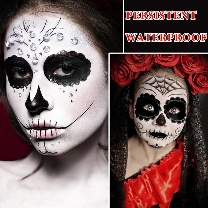 3 PCS Matte Black Liquid Lipstick,Professional Halloween Special Effects Makeup Long Lasting Waterproof Face Body Paint Lip Gloss for Cosplay Goth Makeup