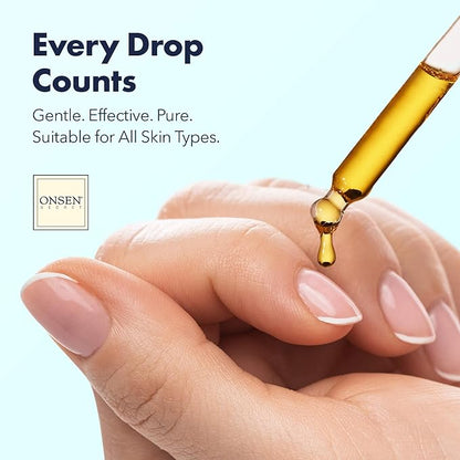 Onsen Secret Nail & Cuticle Repair Oil (30ml) - Dry Oil Formula - Japanese Tsubaki, Tea Tree & Jojoba - Strengthens Nails, Repairs Cuticles, Hydrates Skin & Hair - Natural & Vegan