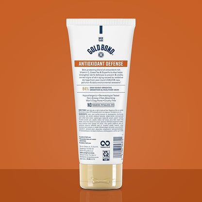 Gold Bond Age Renew Antioxidant Defense Body & Face Lotion, Brightens, Smooths & Evens Skin Tone, Nongreasy Moisturizer With Vitamin C, Superfruits & Green Tea, 8 oz.