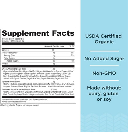 Ancient Nutrition Organic Supergreens Powder, Greens Flavor, 25 Servings + Multi Collagen Protein Powder, Strawberry Lemonade, 24 Servings
