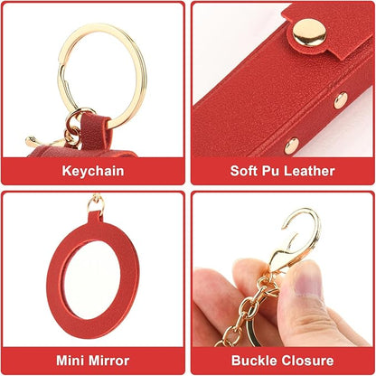 Lipstick Organizer Keychain Chapstick Case with Mirror Organizer