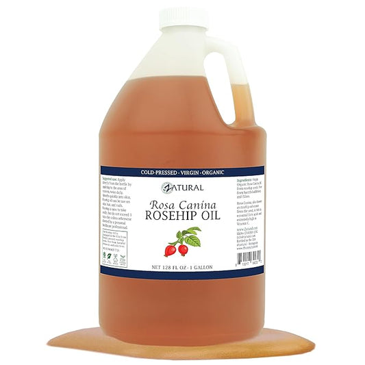 Zatural ROSA CANINA - Organic Rosehip Oil for Face, Nails, Hair and Skin - Cold Pressed Rose Hip Oil (Gallon)