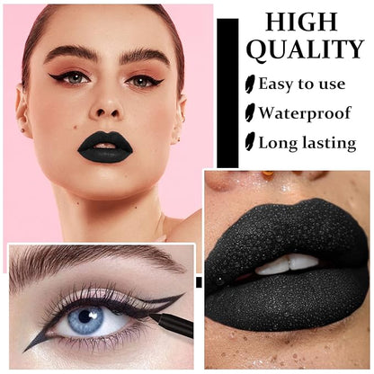 Matte Lipstick Black Lipstick And Lip Liner Set Gloss