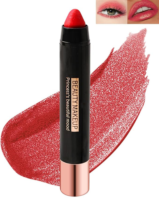 Metallic Diamond Glitter Matte Lipstick Crayon Pencil, Long Glitter