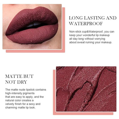 BINGBRUSH Crayon Matte Longwear Lipstick Pack Set,Moisture Sm