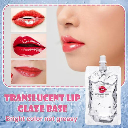 6 Pcs 100ml Lip Gloss Base Clear Lip Balm Base Moisturize Lip Gloss Base for DIY Lip Gloss Making Kit Makeup Gift Kits for Women Oil Material Makeup Lipstick Primer for Handmade Lip Balms