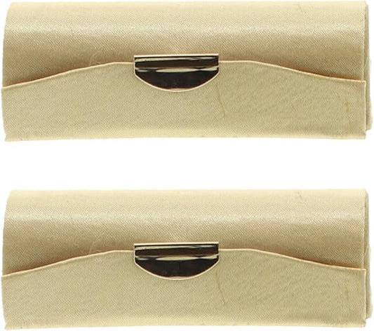 Motique Accessories Gold Solid Satin Ladies Lipstick Case Gold
