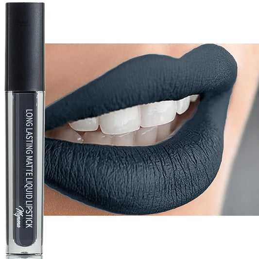 Mynena Grey Long-Lasting Matte Liquid Lipstick Intense Color Smudge-Proof & Waterproof Comfortable Hydrating Shea Butter Vegan & Cruelty-Free | Alvira