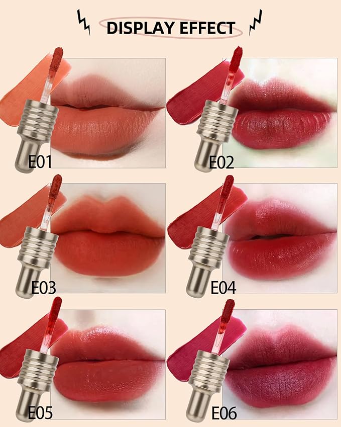 Velvet Lip Mud Tinted, Matte Lip Cream Lip Gloss, Velvet Matte Finish, Blendable High-Pigmentation Silky Creamy Texture, Lightweight, Soft, Moisturizing, Korean Lipstick Makeup Gift for Women Girl-#05