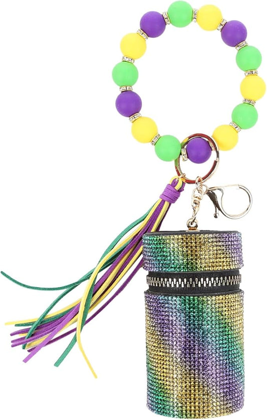 Lipstick Keychain, Leather Diamond Lip Gloss Holder, Stylish Gloss