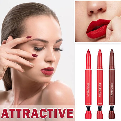 3 Colors Crayon Matte Lipstick Set Velvet Nude lipstick Lip Gloss Matte Waterproof Long Lasting Lipstick for Women Everyday Lip Makeup Lip Stain-Set B