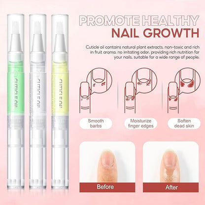 Peacecolor 16Pcs Cuticle Oil Pen for Nails Portable Nail Moist Nail Strengthener Nail Care Kit for Nail Treatment Care Nail Softener and Strengthener