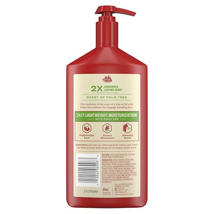 Old Spice Hand, Face & Body Lotion for Men, 24/7 Lightweight Moisturization with Amazing Scent, Instant Absorption, For All Skin Types, Fiji with Palm Tree Scent, 16 oz