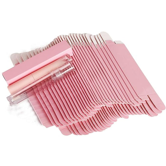 COSIDEA 50 pieces 350gms lip gloss paper box, lipgloss mascara eyeliner packing box for DIY cosmetic, (20 * 20 * 110mm, Pink)