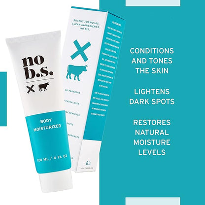 No B.S. Concentrated Body Moisturizer with Hyaluronic Acid. Ultra Hydrating Natural Body Lotion For Women and Men. With Green Tea, Vitamin E, and Shea Butter