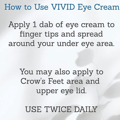 VIVID Peptide Eye Cream with Whitonyl for Dark Circles, Puffiness and Fine Lines - Brightens and Boosts Collagen for Firmness and Hydration
