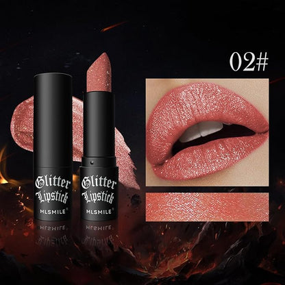 Glitter Lipstick, Women's Diamond Shiny Matte Lip Gloss, Glitter