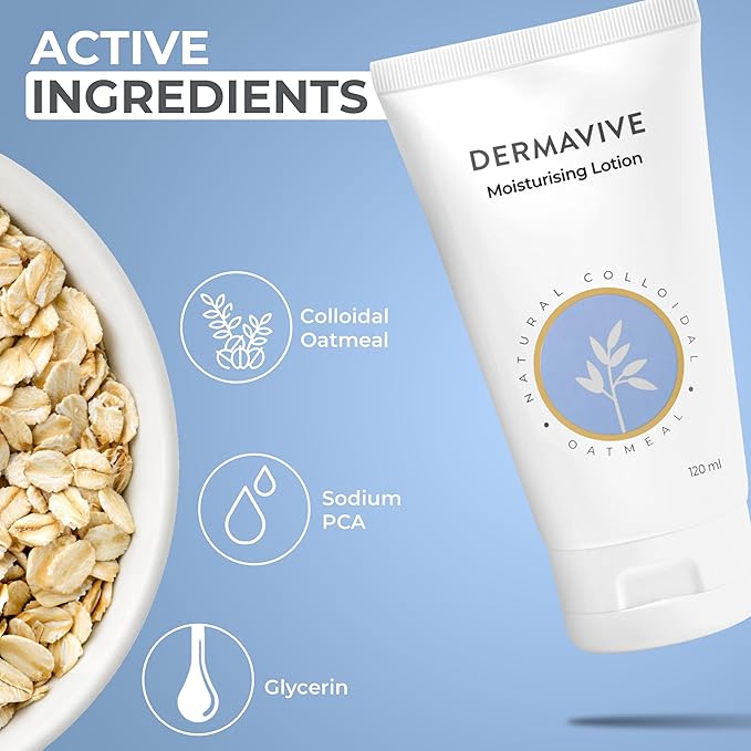 Moisturising Lotion, Hydrating Body Lotion, pH Balanced Nourishing Moisturizer, Non-Greasy Moisturizing Lotion with Natural Colloidal Oatmeal for Dry Skin, 120ml (4.05 fl oz)