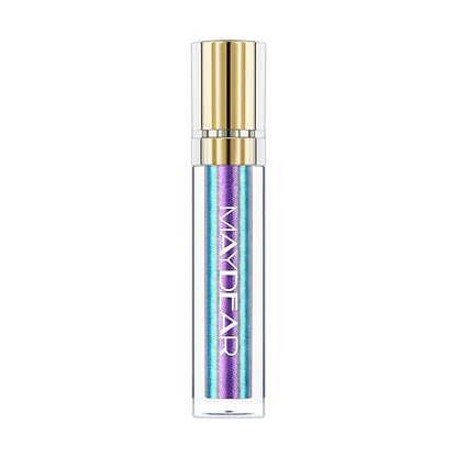 Maydear Chameleon Lipstick, High Pigmented Blue Lipstick for Women Metallic Shine Lip Gloss, Full-Coverage Multichrome Lipstick Long Lasting Rainbow Lip Makeup, Blue Purple(04)