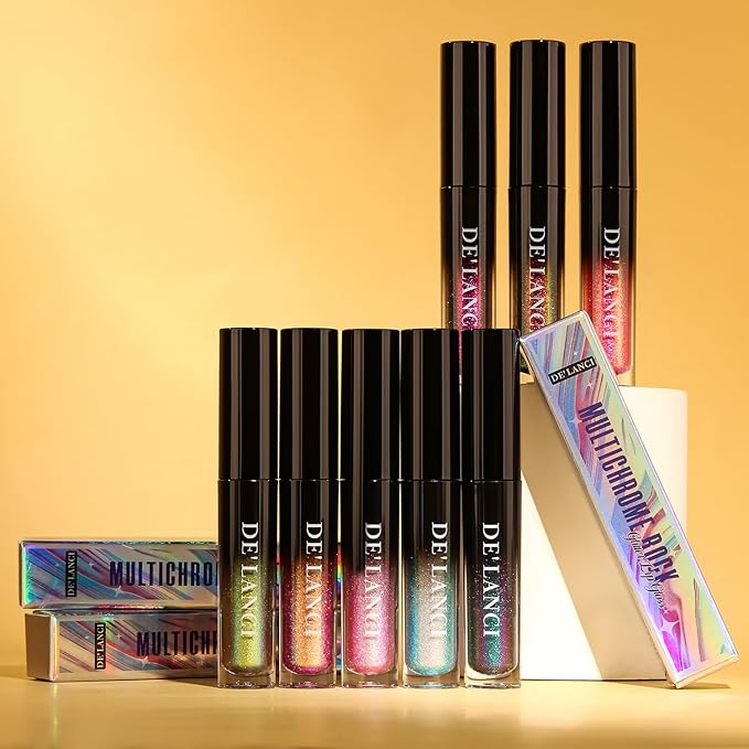 Chameleon Lipstick Blue Green Color,Shimmer Metallic Colourful Lip Gloss for Women Girls Lips Makeup Gift,Hydrating Waterproof and Long Lasting Lip Stick Shiny,Talc-Free，#1