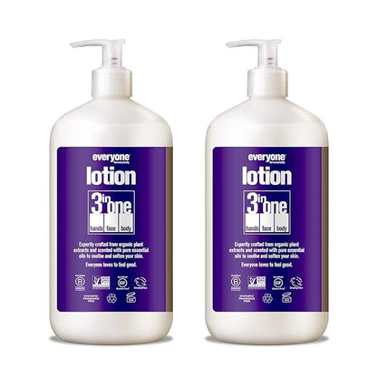 Everyone Nourishing Hand and Body Lotion, 32 Ounce (Pack of 2), Lavender and Aloe, Plant-Based Lotion with Pure Essential Oils, Coconut Oil, Aloe Vera and Vitamin E
