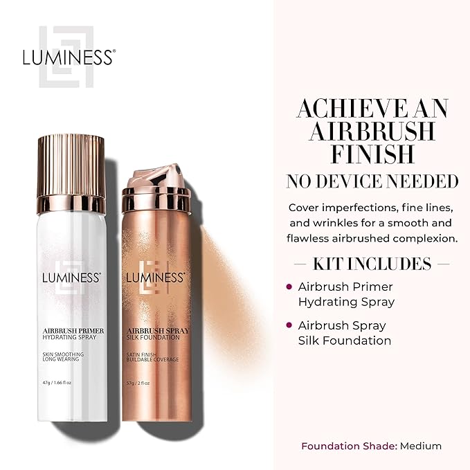 LUMINESS Silk Airbrush Spray Foundation & Primer Kit - Medium)
