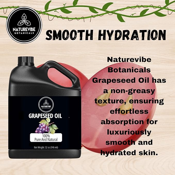 Naturevibe Botanicals Grapeseed Oil 32 Ounces