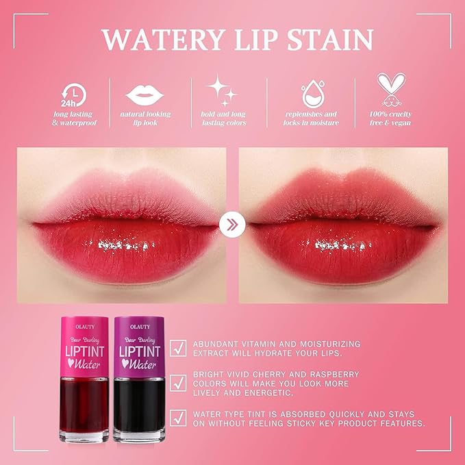Water Tint Grapefruit Lip Tint Stain, Korean Lip Stain Long Lasting Waterproof, Lip Gloss Moisturizing Natural, Multi-use Lip and Cheek Tint, Lightweight & Non-sticky Finish Lip Tint (grapefruit)