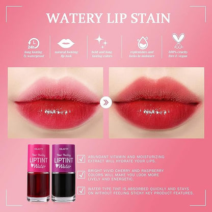 Water Tint Grapefruit Lip Tint Stain, Korean Lip Stain Long Lasting Waterproof, Lip Gloss Moisturizing Natural, Multi-use Lip and Cheek Tint, Lightweight & Non-sticky Finish Lip Tint (grapefruit)