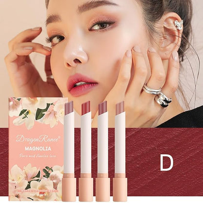 4 Colors Tube Cigarette Lipstick Set, Mate Velvet Lipstick Moisturizer & Smooth, Red Lip Stain Long Lasting 24 Hours Waterproof Lip Tinet (Set D)