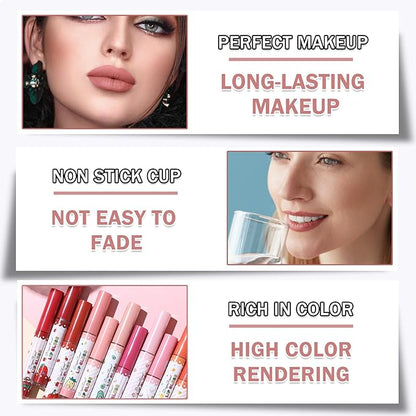 AWCCXMYM 3Pcs Lip Gloss Set Matte Lipstick Lip Gloss