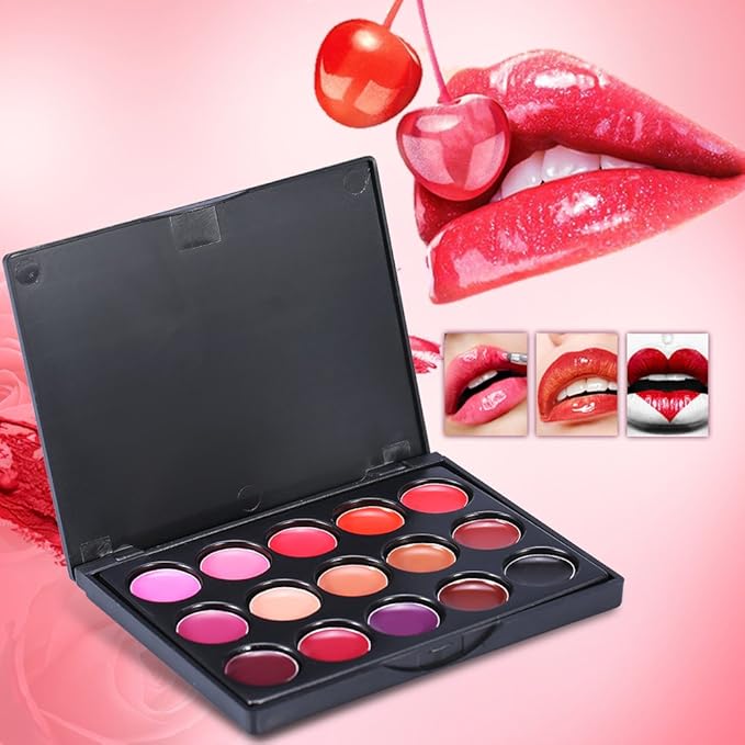 Lipstick Palette, Lip Cosmetics, 15Colors Professional Lip Gloss Gloss