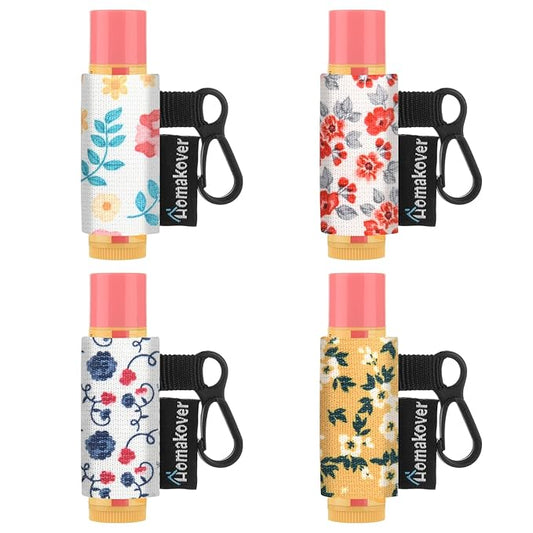 4 Pack Compact Clip-On Chapstick Holder Balm