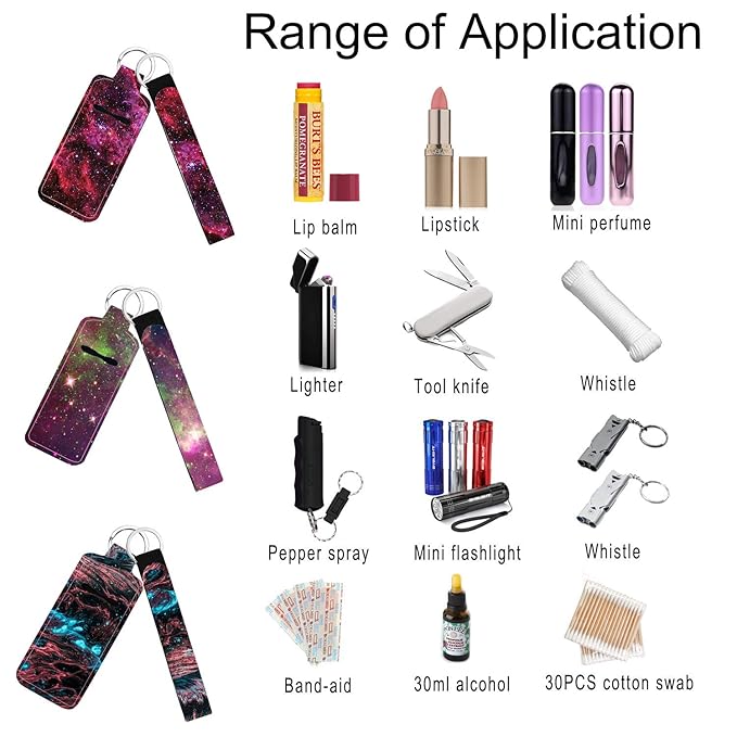 10 Pack Chapstick Holder Keychain Lipstick Holder Keychains Keyring